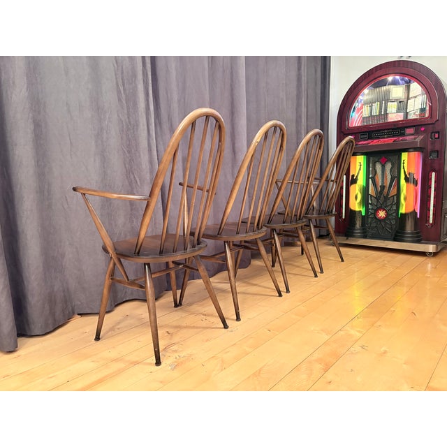 Wood Quaker Windsor Chairs by Lucian Ercolani for Ercol, United Kingdom, 1960s, Set of 4 For Sale - Image 7 of 18