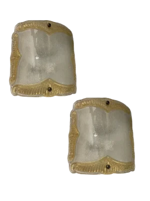 Large Murano Glass Sconces, 1970s, Set of 2