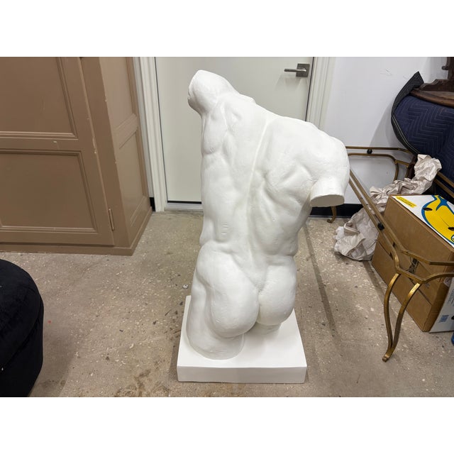 1940s Italian Plaster Male Torso Sculpture of a Classical Athlete For Sale - Image 14 of 14