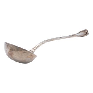 Silver Soup Ladle with Grooves For Sale