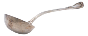 Silver Soup Ladle with Grooves