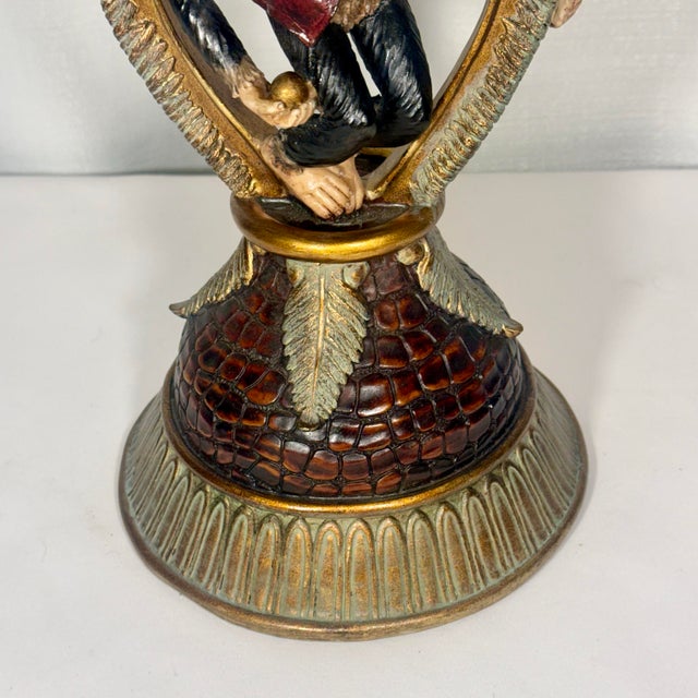 Vintage Hollywood Regency Singerie Bell Hop Monkey Table Lamp For Sale In Mobile - Image 6 of 16