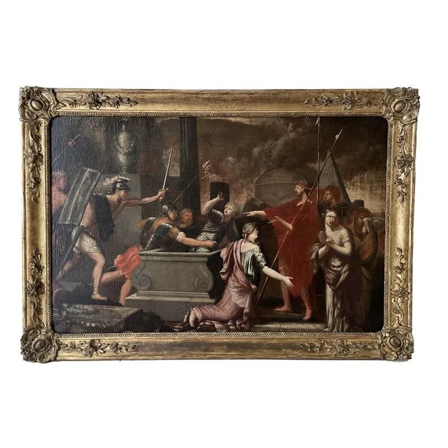 Figurative Scene, Late 1600s, Oil on Canvas, Framed For Sale - Image 11 of 11