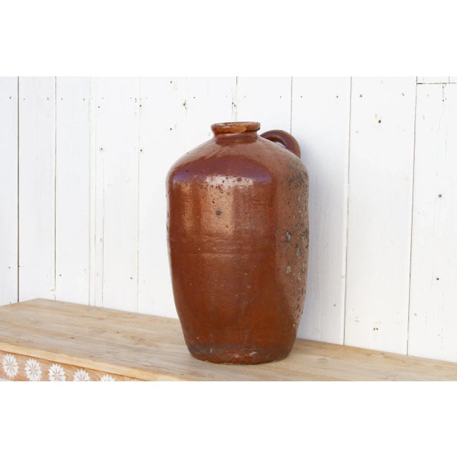 Large Glazed Terracotta Spanish Jug For Sale In Los Angeles - Image 6 of 7
