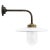 Vintage Industrial Brass and Glass Wall Light in White Enamel For Sale - Image 6 of 6
