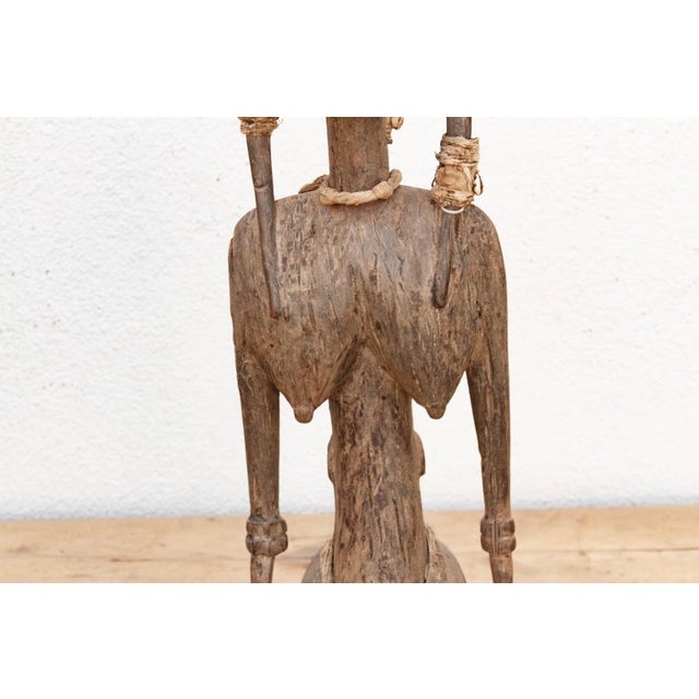 Early 20th Century Antique Oxidized Wood African Maternity Figure For Sale - Image 5 of 13