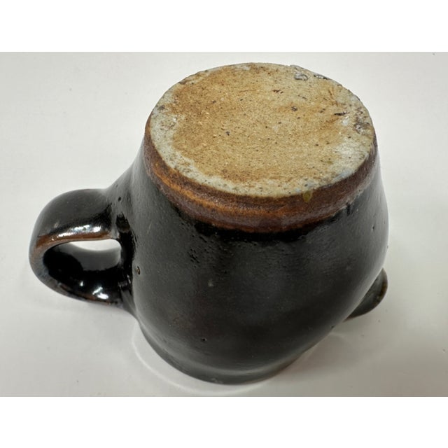 1960s Original Studio Pottery Cup With Spout Vintage 1964 2.5"h - Atsuya Hamada (1932-1986, Japanese) Son of Shoji Hamada For Sale - Image 5 of 9