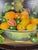 Black Vintage Hand-Painted Black Lacquer Oval Tole Serving Tray With Citrus Fruit For Sale - Image 8 of 11