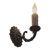Set of 4 1920s Spanish Revival Post Gothic Cast Iron Single Light Faux Candle Wall Sconces For Sale