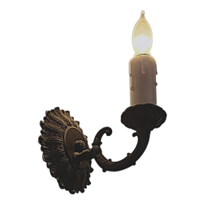 Set of 4 1920s Spanish Revival Post Gothic Cast Iron Single Light Faux Candle Wall Sconces
