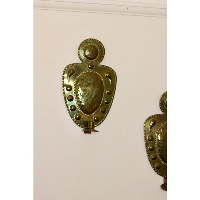 Mid-Century Modern Mid-Century Baroque Brass Swedish Sconces, Set of 2 For Sale - Image 3 of 7