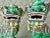 Ceramic Vintage Chinese Famille Verte Sancai Glazed Porcelain Foo Dogs/Guardian Lions- A Pair For Sale - Image 7 of 10