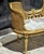 French French Style Upholstered Bench – White Damask Fabric With Ornate Gold Leaf Frame For Sale - Image 3 of 4