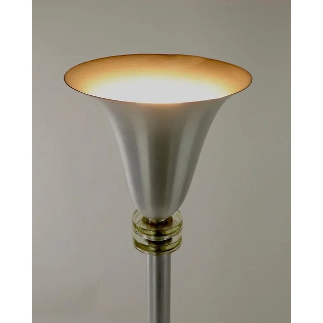 Mid 20th Century Spun Aluminum Torchiere After Russel Wright For Sale - Image 9 of 11