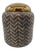Chevron Vase With Gold Lid Large For Sale