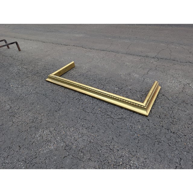 Mid-Century Modern Elegant 19th Century Brass Fireplace Fender For Sale - Image 3 of 6