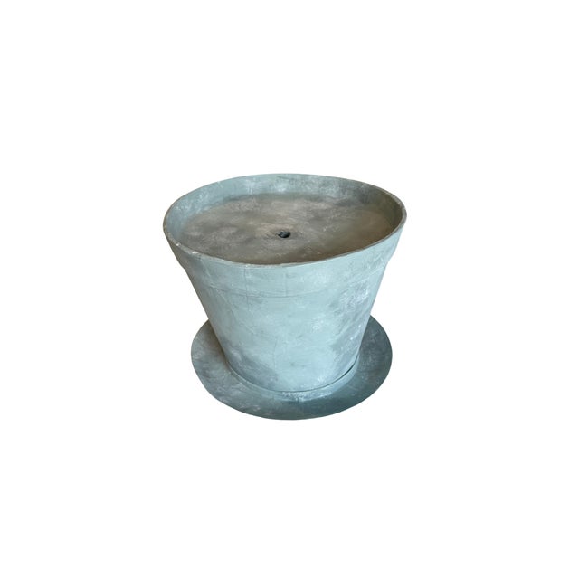 Contemporary Casa Gusto Custom Blue Paper Mache Pot For Sale - Image 3 of 4