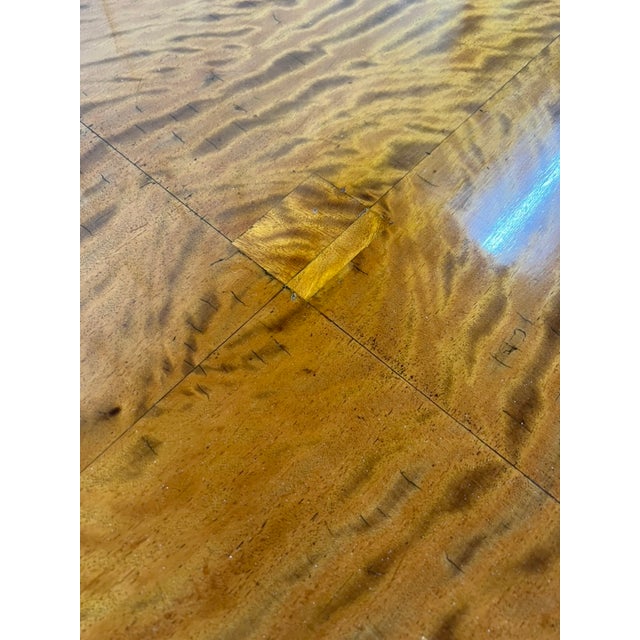 Wood Exquisite Art Deco Ribbon Flame Burl Console or Center Table - One of a Kind For Sale - Image 7 of 15