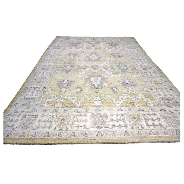 Condition: New Origin: Turkey Design: Oushak Actual size: 9'3" X 13'5" Thickness: 1/8" - 1/4" Colors: Gold, Ivory, Gray,...