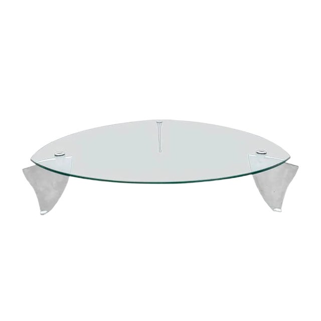 Model Flipper Glass & Aluminum Coffee Table by Matthew Hilton for SCP, 1980s For Sale