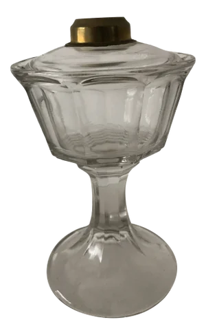 Antique Glasses Oil Lamp Minus Wick 9”Tall