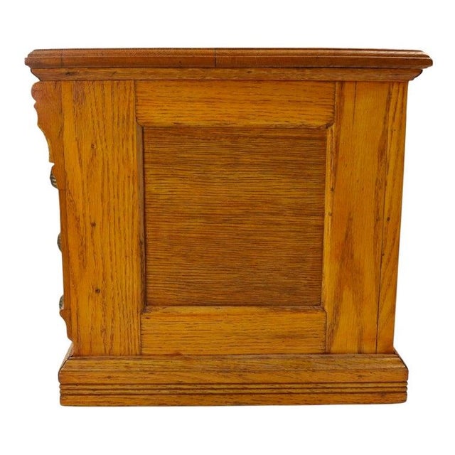 J & P Coats Attr Oak 4 Drawer Spool Cabinet C1900 For Sale - Image 9 of 10