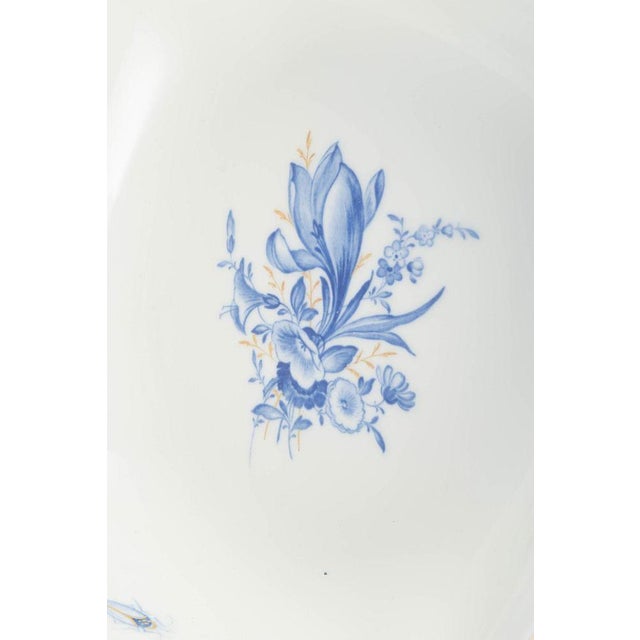 Porcelain Square Bowl with Blue Floral Motifs and Gilt Edge by Meissen, Germany For Sale - Image 3 of 5