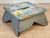 Farmhouse Antique Primitive Farmhouse Gray Floral Footstool For Sale - Image 3 of 12