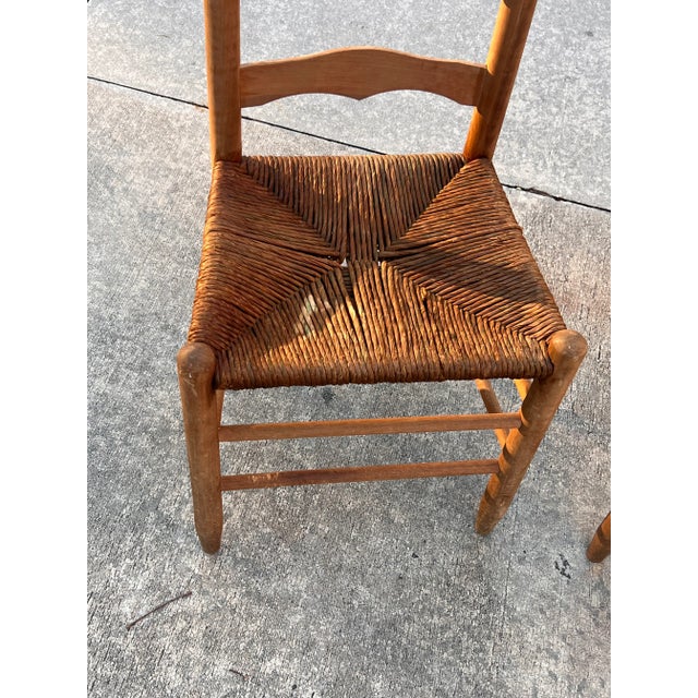 Wood 1920s Antique Ladderback Chairs- a Pair For Sale - Image 7 of 8
