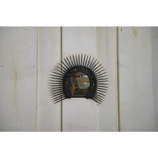 1960s Vintage Brutalist Horseshoe Mirror, 1960s For Sale - Image 5 of 7