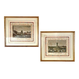 19th C. Alexandre Tessier (1737-1850) "Vue De Paris" Copper Engravings by -- A Pair For Sale