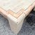Postmodern Postmodern Beige and Pink Tessellated Stone Square Coffee Table With Brass Inlay For Sale - Image 3 of 8