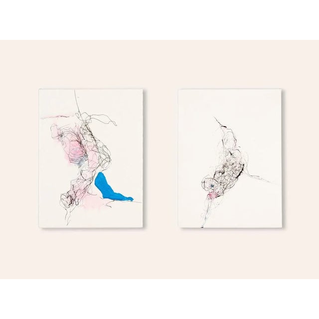 Genesis, Acrylic on Canvas, 1990s, Set of 2 For Sale - Image 9 of 9