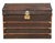 French French Leather and Brass Bound Steamer Trunk - À La Malle Édison, Paris For Sale - Image 3 of 15