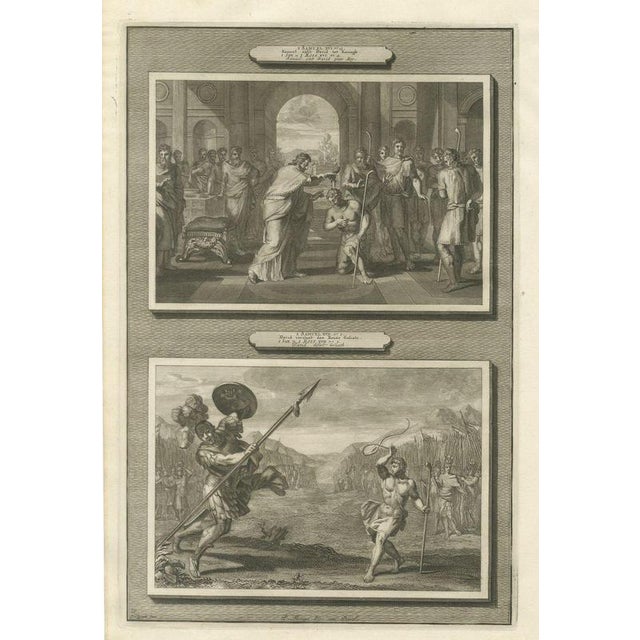 Pieter Mortier, Samuel Anoints David and David Slays Goliath, 1700, Engraving For Sale - Image 12 of 12