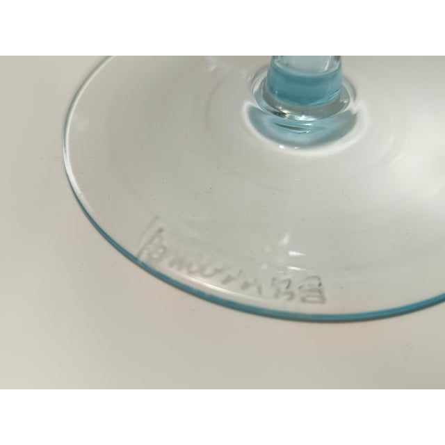 Light Blue Murano Glass Cocktail Glasses and Pitcher by La Murrina, 1980s, Set of 7 For Sale - Image 13 of 15