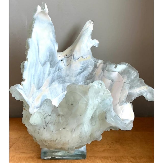 Glass Vintage Abstract Glass Art Vase For Sale - Image 7 of 12