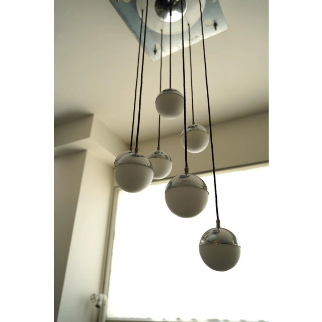 Italian Opaline Glass Sphere Pendant Lamp from Stilnovo, 1960s For Sale - Image 10 of 11