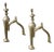 Vintage French Country Brass Fireplace Andirons For Sale