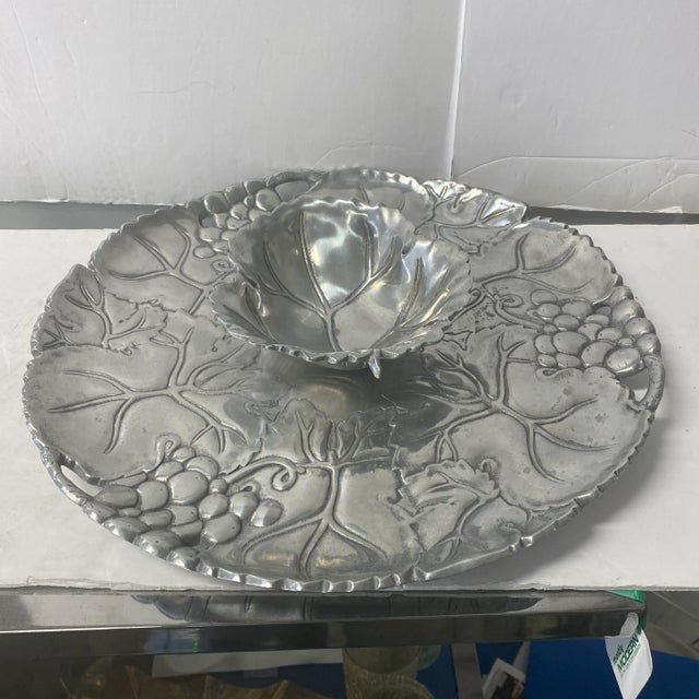 Traditional Vintage Arthur Court Designs Chip & Dip Bowl For Sale - Image 3 of 7