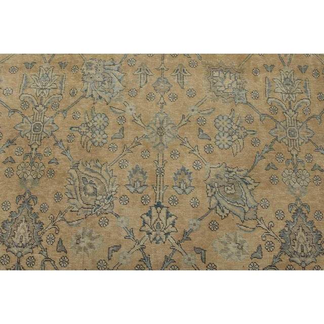 Tabriz Rug 10′ X 12’2” Pink Wool Vintage Distressed Hand-Knotted Carpet For Sale In Philadelphia - Image 6 of 15