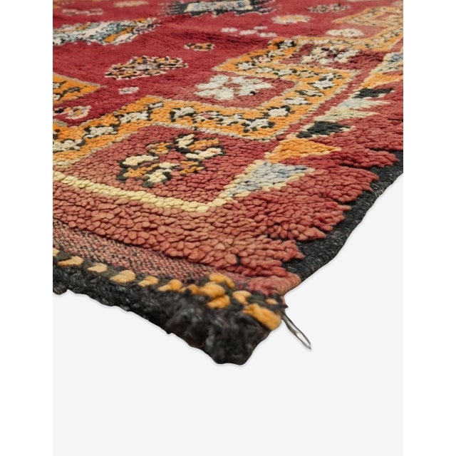 1980s Red Handwoven Berber Diamond Rug - 11.5 X 5.4 Ft For Sale - Image 5 of 6
