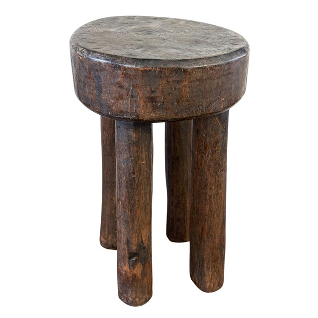 African Vintage Carved Wood Milk Stool Hehe Gogo People Tanzania 12"h For Sale - Image 4 of 8