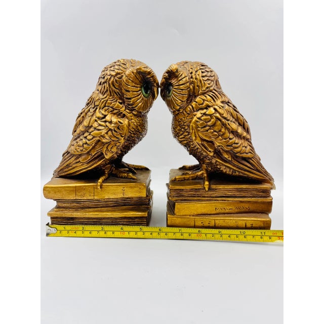 Pair of Progressive Art Products Large Golden Owl Bookends, 1966 For Sale - Image 10 of 13