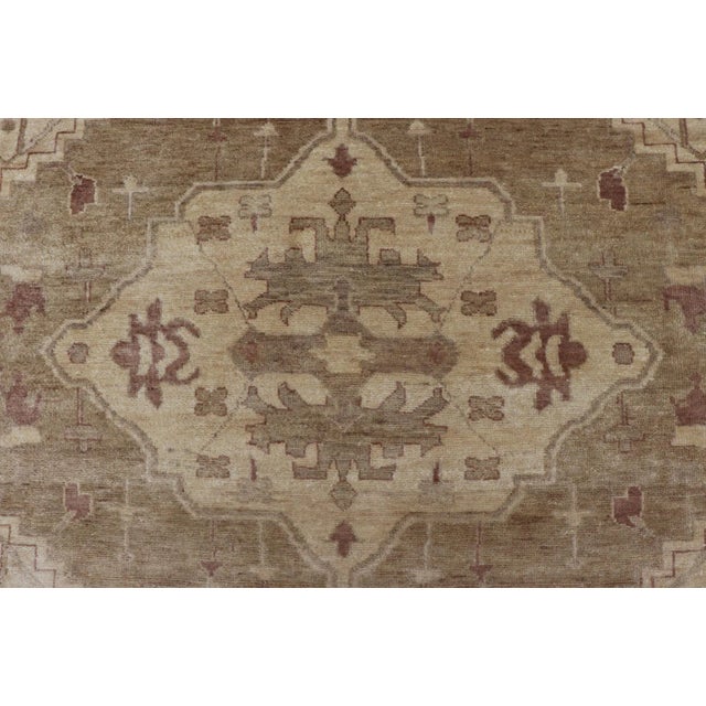 Indian Floral Medallion Oushak Area Rug by Keivan Woven Arts For Sale In Atlanta - Image 6 of 11