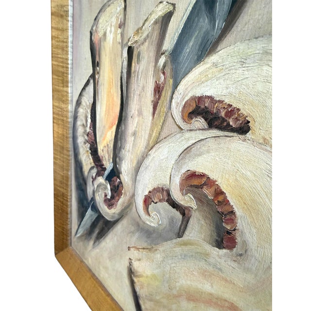 Mid 20th Century Mid Century Mushroom Still Life Oil Painting For Sale - Image 5 of 6