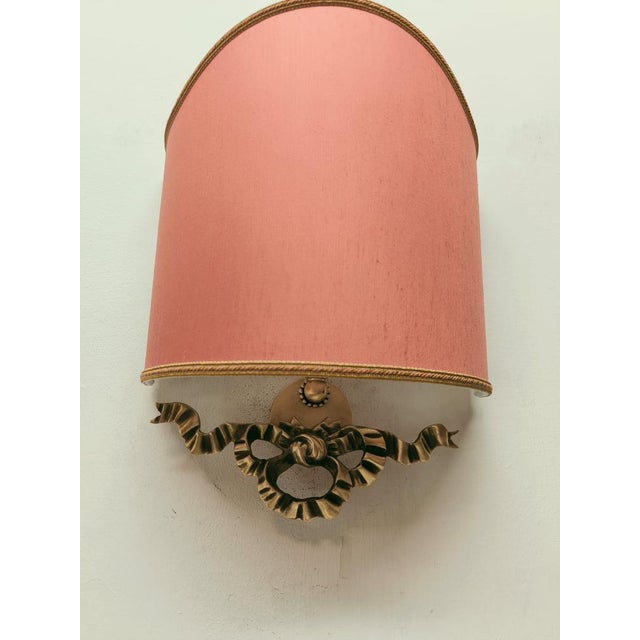 Fabric Fan with Cast Bow Decoration, 1950s, in Very Good conditions. Designed 1950 to 1959 Up to 250V (Europe/UK...