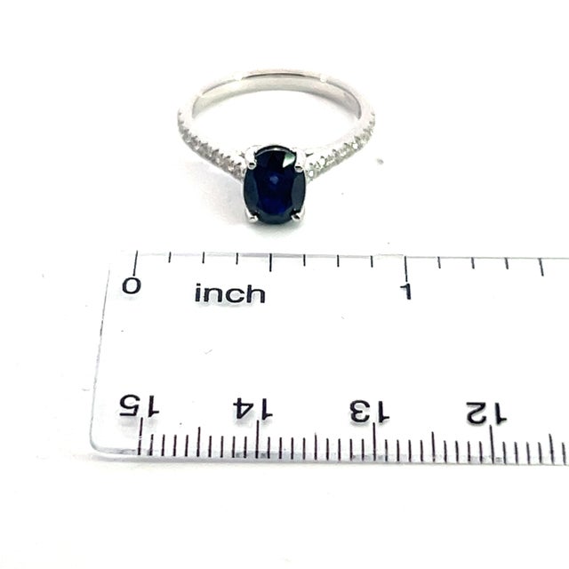 Natural Sapphire Diamond Ring 6.5 14k W Gold 2.35 TCW Certified For Sale - Image 12 of 13