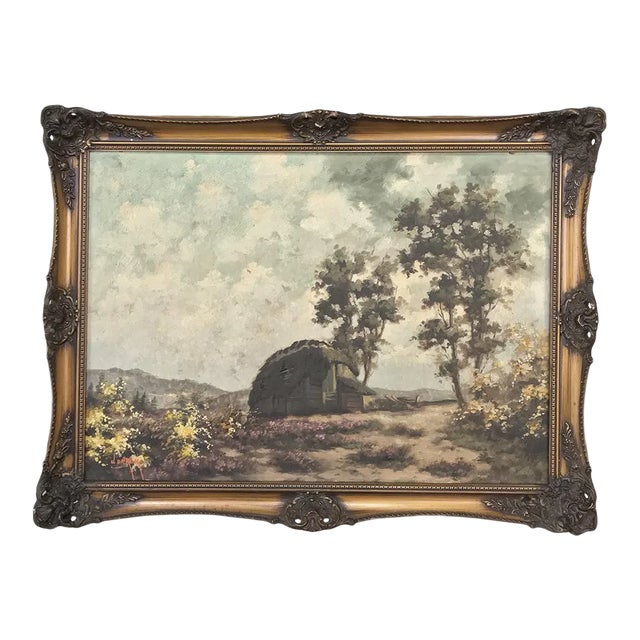 Antique Framed Oil Painting on Canvas by De Kok For Sale