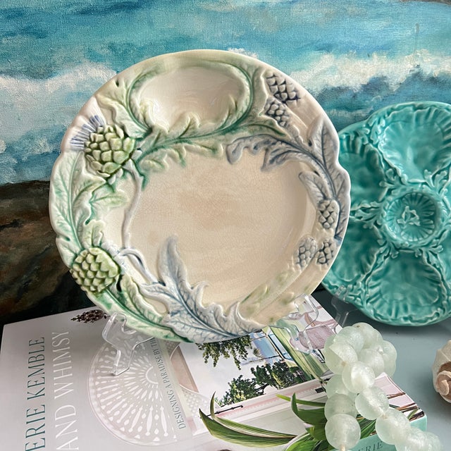 Antique French Majolica Fives-Lille Asparagus Plates - Set of 12 For Sale - Image 4 of 12